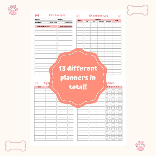 What you will be getting Complete Dog Care Planner Pink 1